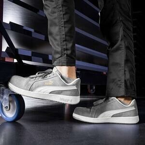 Puma Women's 6 Grey Iconic Suede Low Work Shoes Comp Safety Toe Classic LM4-14